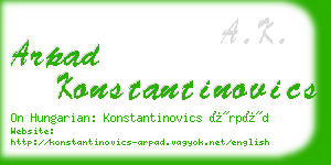 arpad konstantinovics business card